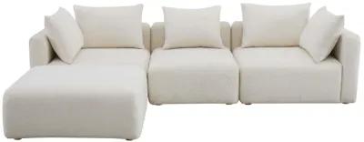 Hangover Cream Boucle 4-Piece Modular Sectional