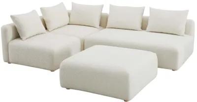 Hangover Cream Boucle 4-Piece Modular Chaise Sectional