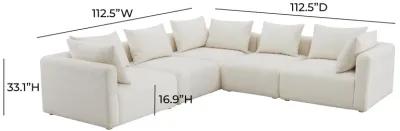 Hangover Cream Boucle 5-Piece Modular L-Sectional