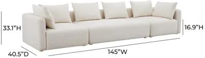 Hangover Cream Boucle 145" Long Sofa