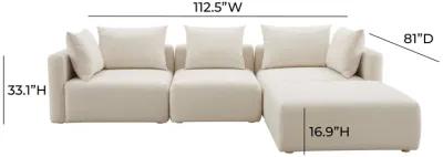 Hangover Cream Performance Linen 4-Piece Modular Sectional