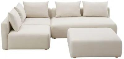 Hangover Cream Performance Linen 4-Piece Modular Chaise Sectional