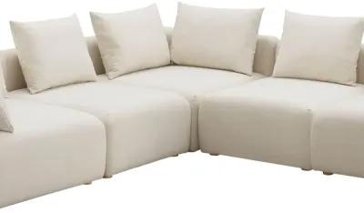 Hangover Cream Performance Linen 5-Piece Modular L-Sectional