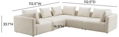 Hangover Cream Performance Linen 5-Piece Modular L-Sectional