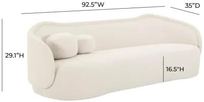 Circe Cream Textured Velvet Sofa