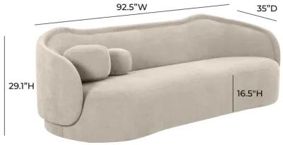 Circe Taupe Textured Velvet Sofa