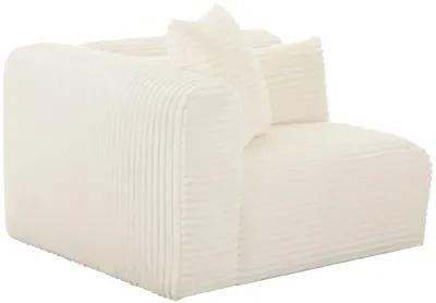 Tarra Fluffy Oversized Cream Corduroy Modular LAF Corner Chair