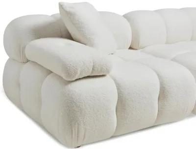 Calliope Cream Vegan Shearling 4-piece Modular Sectional