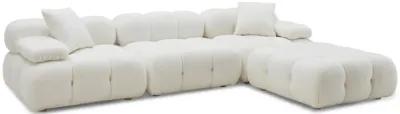 Calliope Cream Vegan Shearling 4-piece Modular Sectional