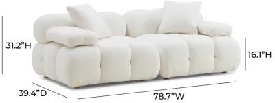 Calliope Cream Vegan Shearling Modular Loveseat