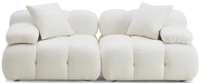 Calliope Cream Vegan Shearling Modular Loveseat