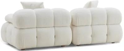 Calliope Cream Vegan Shearling Modular Loveseat