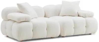 Calliope Cream Vegan Shearling Modular Loveseat