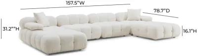 Calliope Cream Vegan Shearling 6-piece Modular U-Sectional