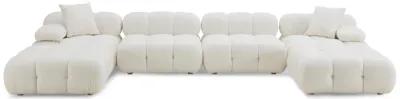 Calliope Cream Vegan Shearling 6-piece Modular U-Sectional