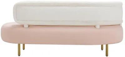 Tischa Cream Boucle & Blush Velvet Sofa