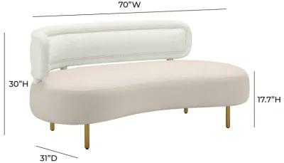 Tischa Cream Boucle & Grey Velvet Sofa