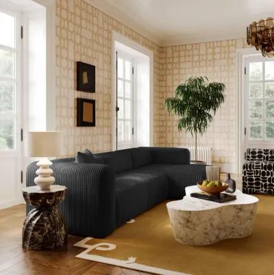 Tarra Fluffy Oversized Black Corduroy Modular RAF Sectional