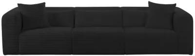 Tarra Fluffy Oversized Black Corduroy Modular Sofa