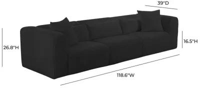 Tarra Fluffy Oversized Black Corduroy Modular Sofa