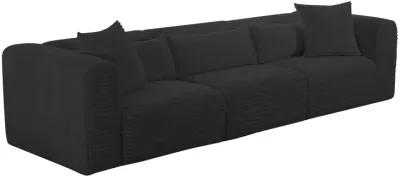 Tarra Fluffy Oversized Black Corduroy Modular Sofa