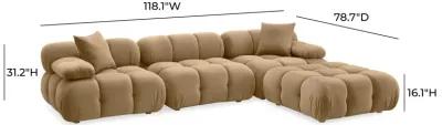 Calliope Cafe Au Lait Performance Velvet 4-piece Modular Sectional