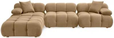 Calliope Cafe Au Lait Performance Velvet 4-piece Modular Sectional