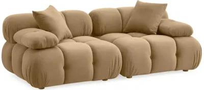 Calliope Cafe Au Lait Performance Velvet Modular Loveseat