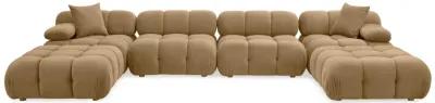 Calliope Cafe Au Lait Performance Velvet 6-piece Modular U-Sectional