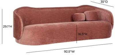 Circe Mauve Textured Velvet Sofa