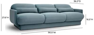 Azalea Powder Blue Velvet Sofa