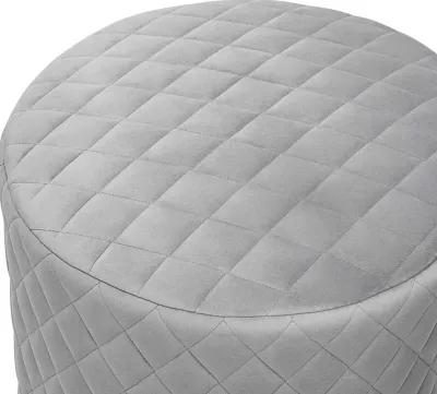 Abir Grey Velvet Ottoman