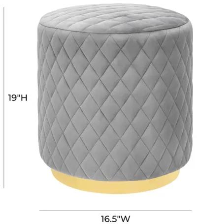 Abir Grey Velvet Ottoman