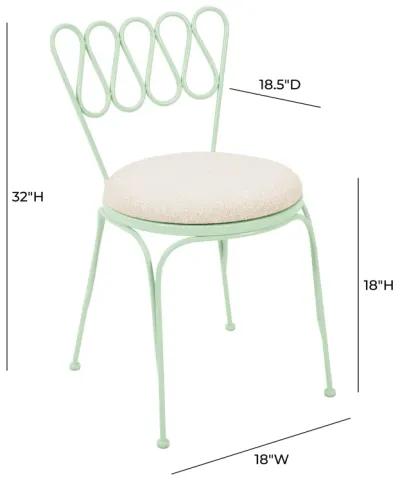 Erica Mint Green Wrought Iron Outdoor Chair