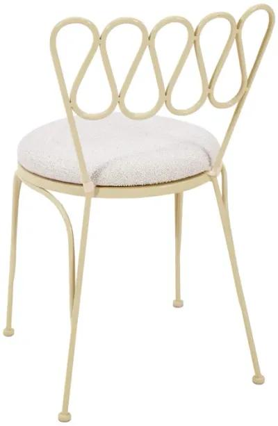 Erica Cream Wrought Iron Outdoor Chair