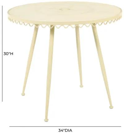 Erica Cream Wrought Iron Outdoor Cafe Table