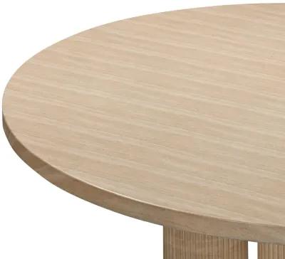 Patti Textured Faux Travertine Indoor / Outdoor Round Dining Table