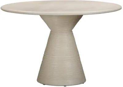 Fern Beige Textured Faux Plaster Concrete Indoor / Outdoor Round Dining Table