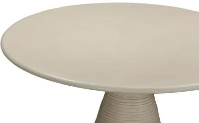 Fern Beige Textured Faux Plaster Concrete Indoor / Outdoor Round Dining Table