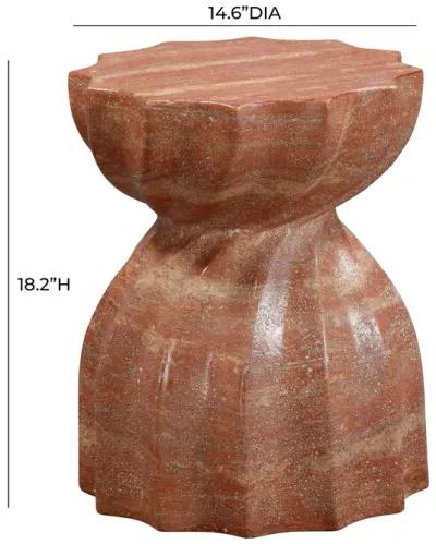 Turin Faux Red Sandstone Indoor / Outdoor Concrete Stool