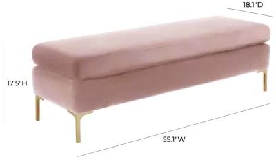 Delilah Blush Textured Velvet Bench