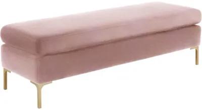 Delilah Blush Textured Velvet Bench