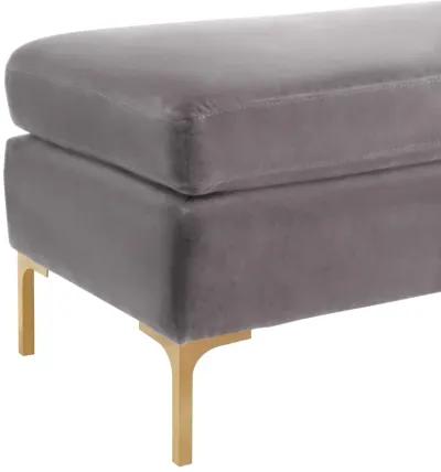 Delilah Grey Velvet Bench