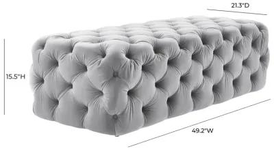 Kaylee Grey Velvet Ottoman