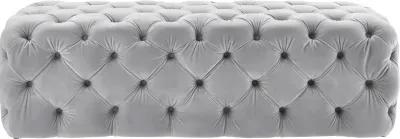 Kaylee Grey Velvet Ottoman