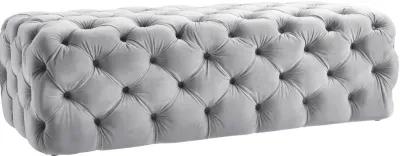 Kaylee Grey Velvet Ottoman