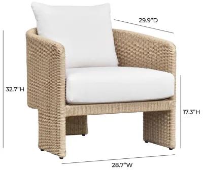 Alexa Cream Performance Fabric Outdoor Armchair