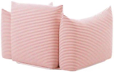 Saint Tropez Pearl and Red Striped Stuffed Outdoor Armchair