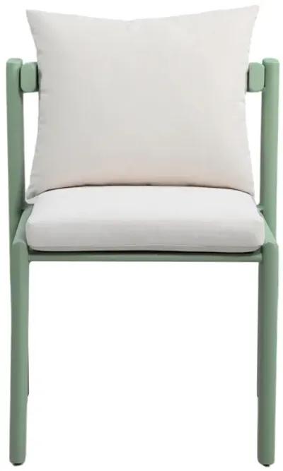 Nancy Mint Green and Cream Outdoor Dining Chair