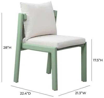 Nancy Mint Green and Cream Outdoor Dining Chair